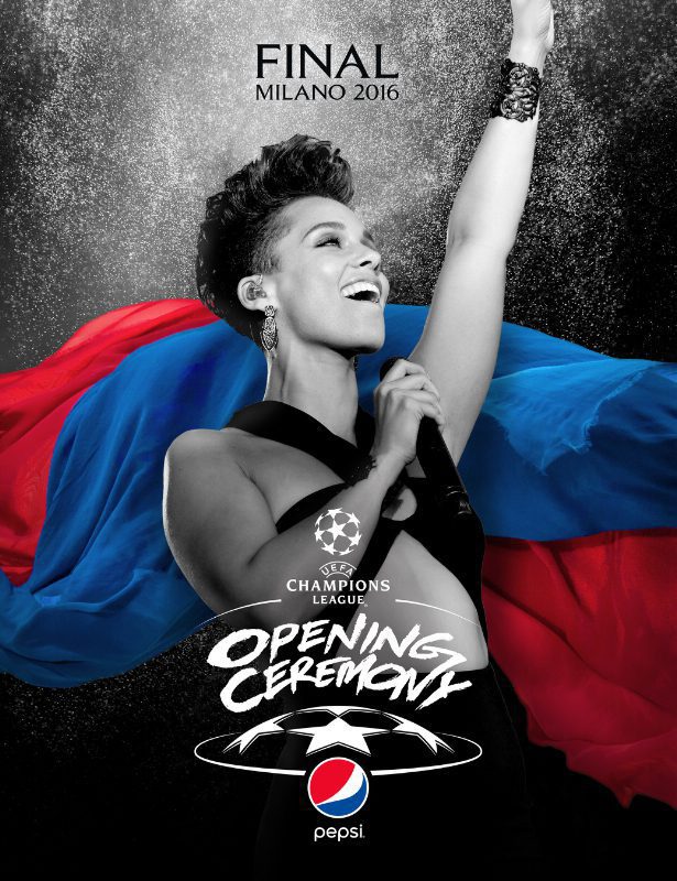Alicia Keys to perform at the first-ever "UEFA Champions League Final Opening Ceremony presented by Pepsi" (PRNewsFoto/PepsiCo)
