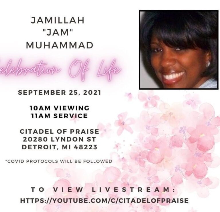 Watch Jamillah Muhammad “Celebration of Life” Livestream on Now