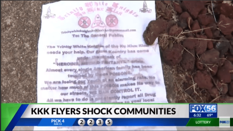 KKK Flyers Dropped in Kentucky Town (Video)